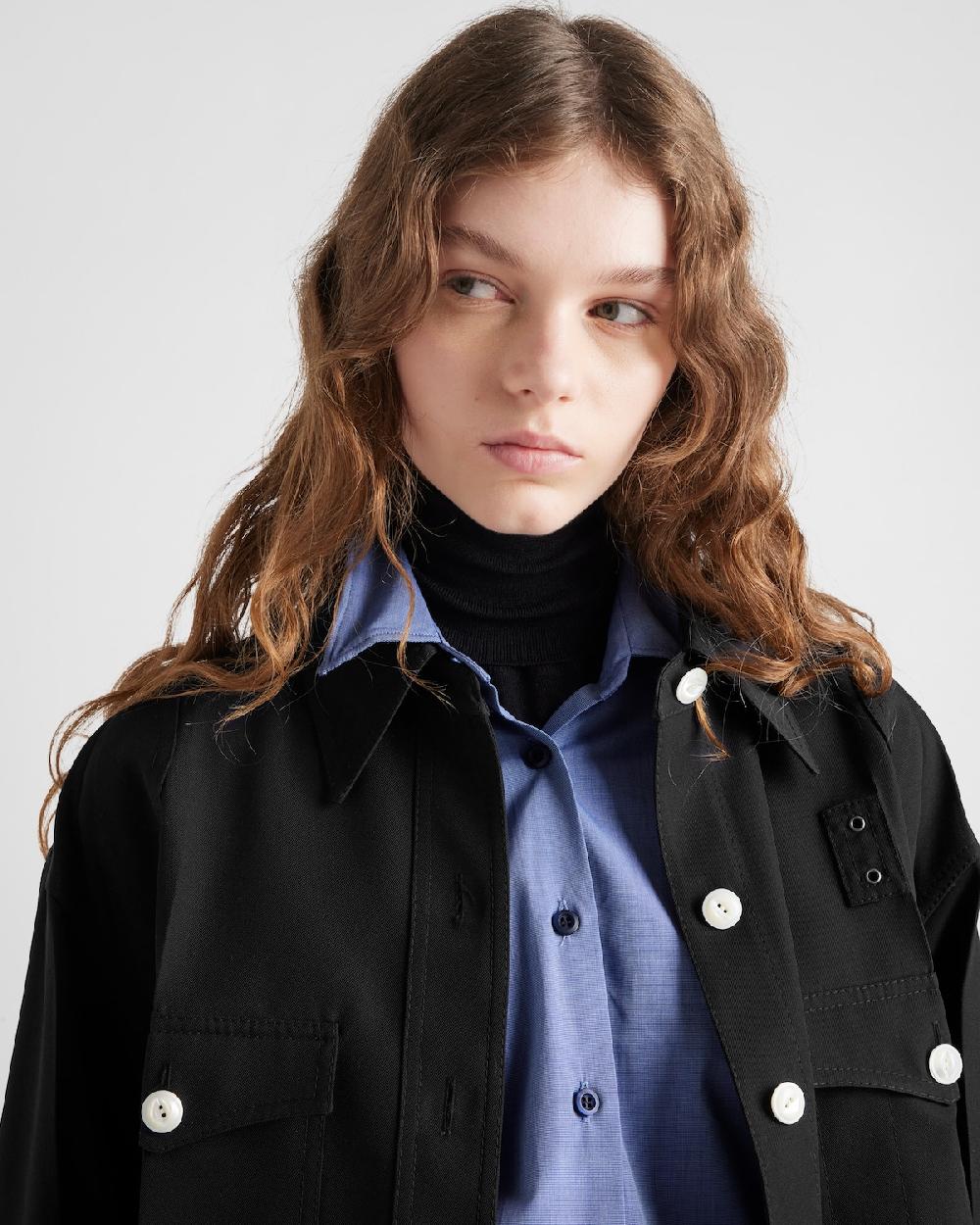 Prada Camisa De Gabardina