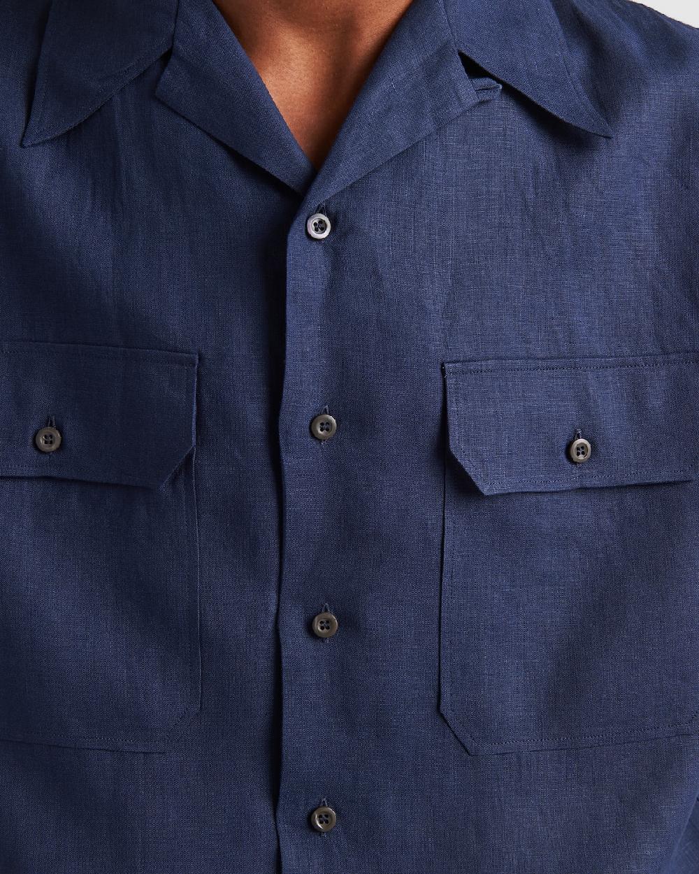 Prada Camisa De Lino De Manga Corta