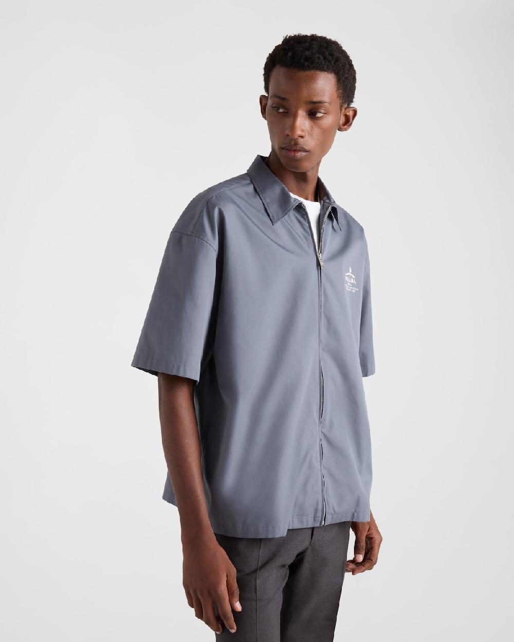 Prada Camisa De Manga Corta De Algodón Técnico