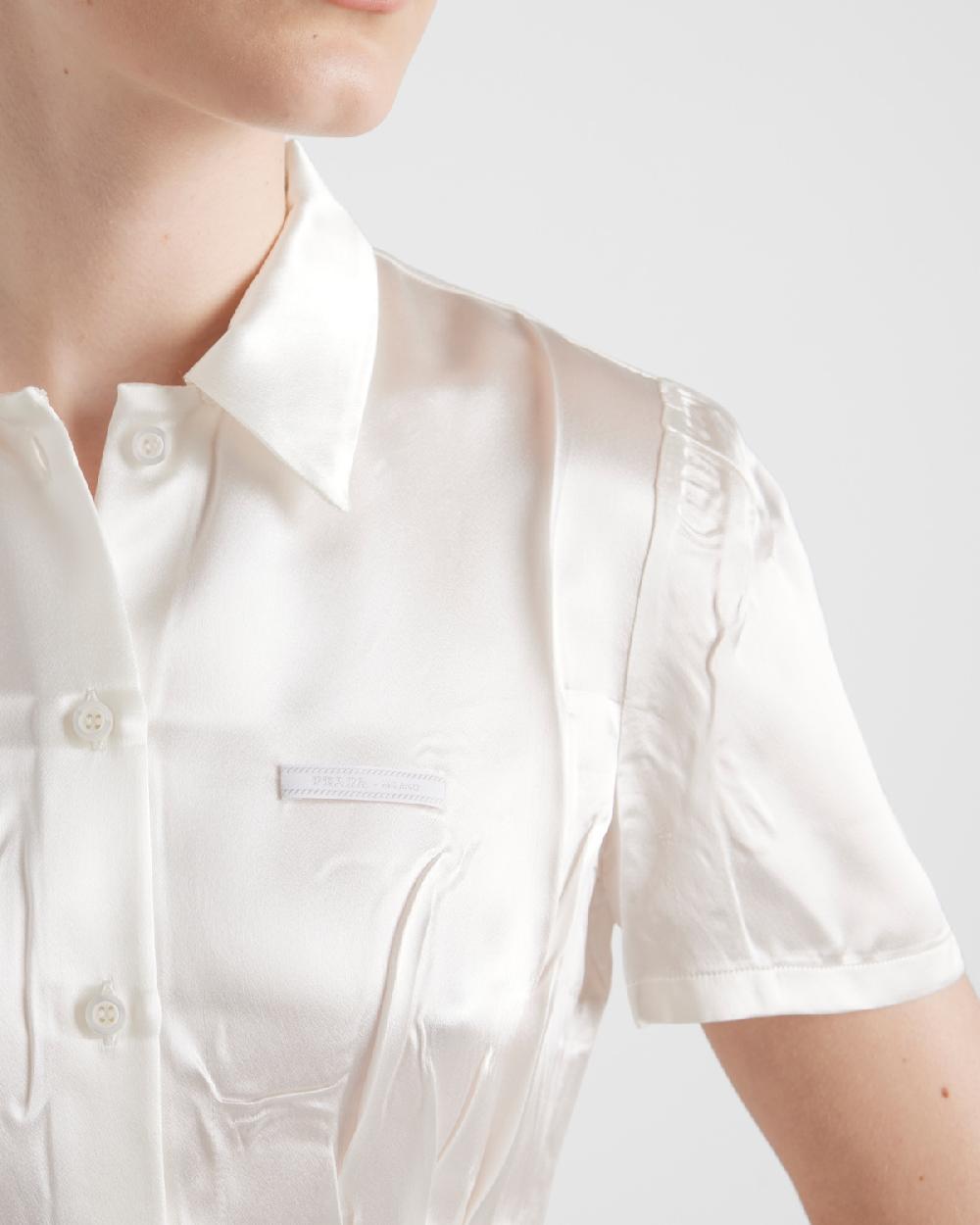 Prada Camisa De Manga Corta De Satén