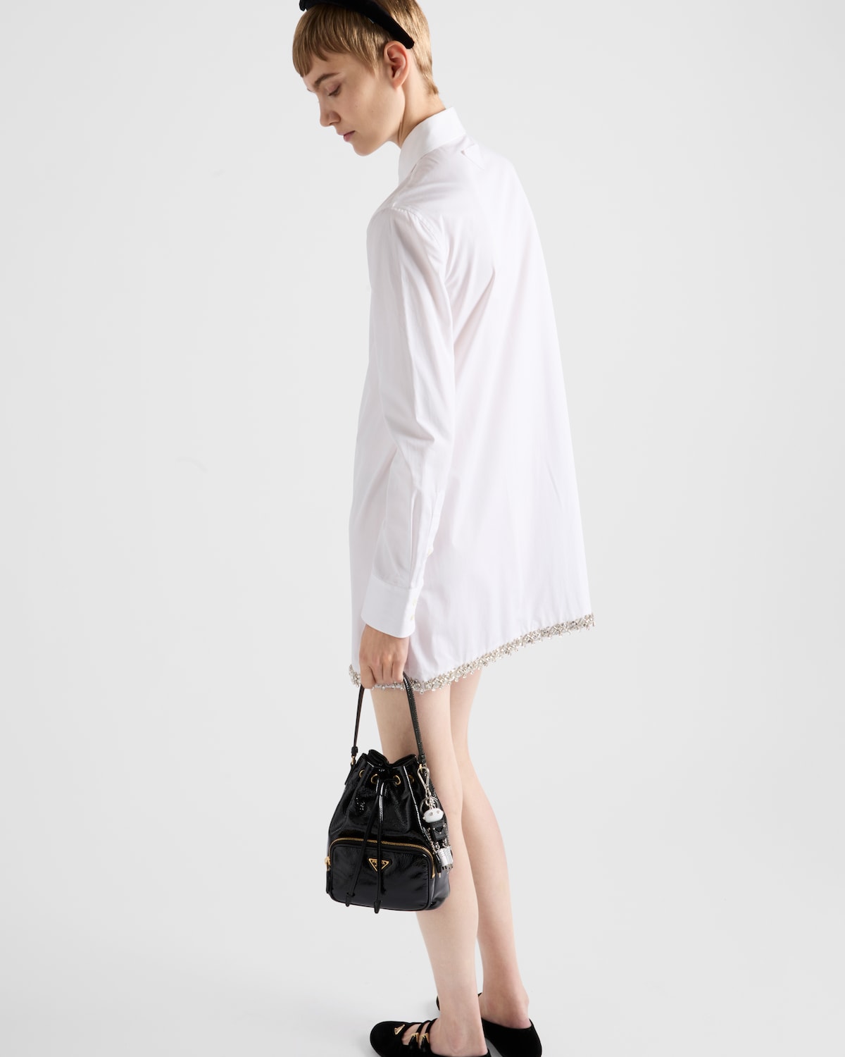 Prada Camisa De Popelín Bordada