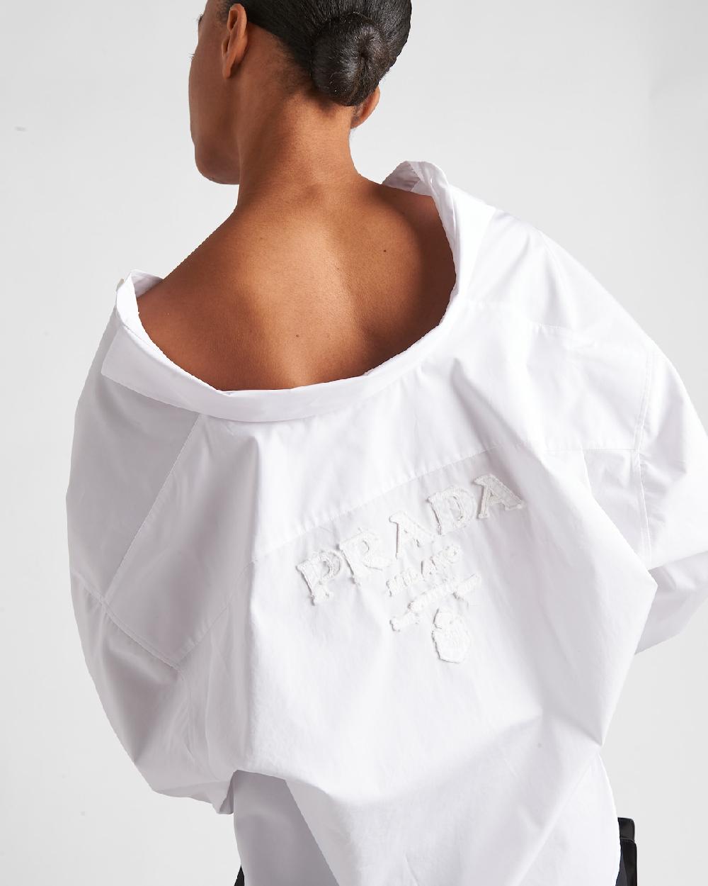 Prada Camisa De Popelín Bordada