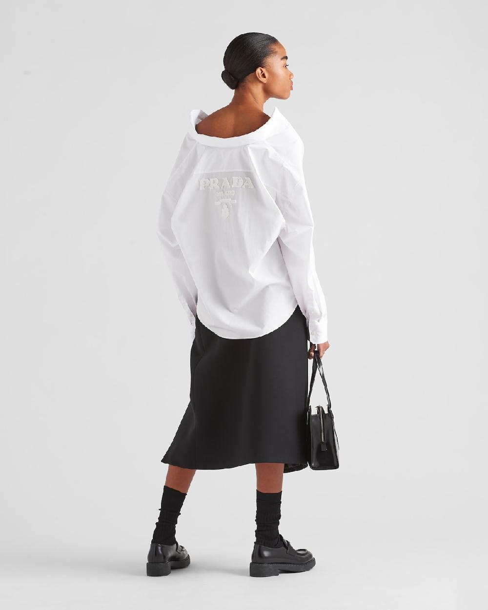 Prada Camisa De Popelín Bordada