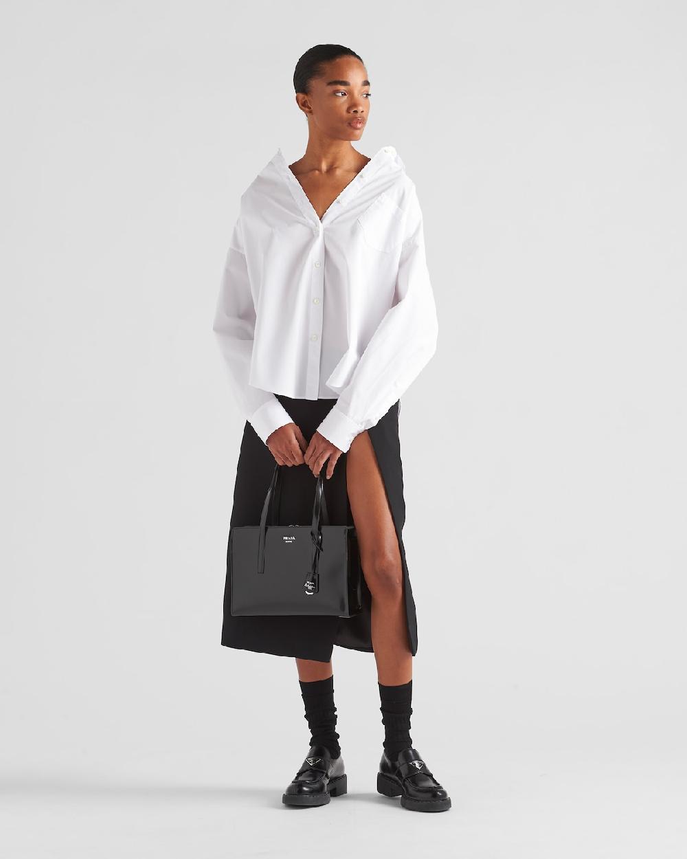 Prada Camisa de popelín bordada