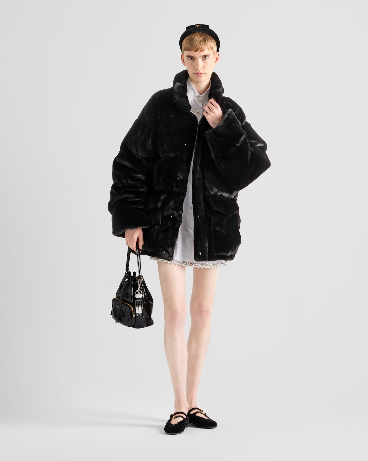 Prada Camisa de popelín bordada