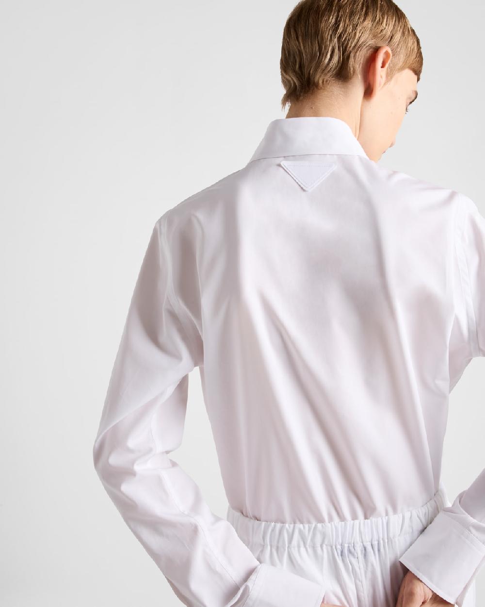 Prada Camisa De Popelín Con Bordado