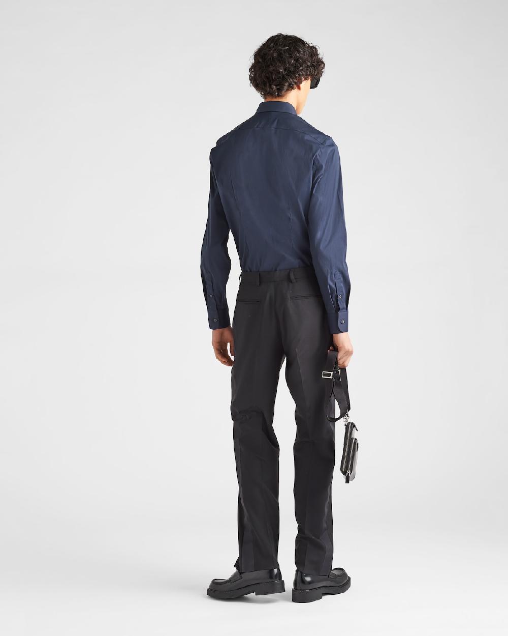 Prada Camisa De Popelina Elástica