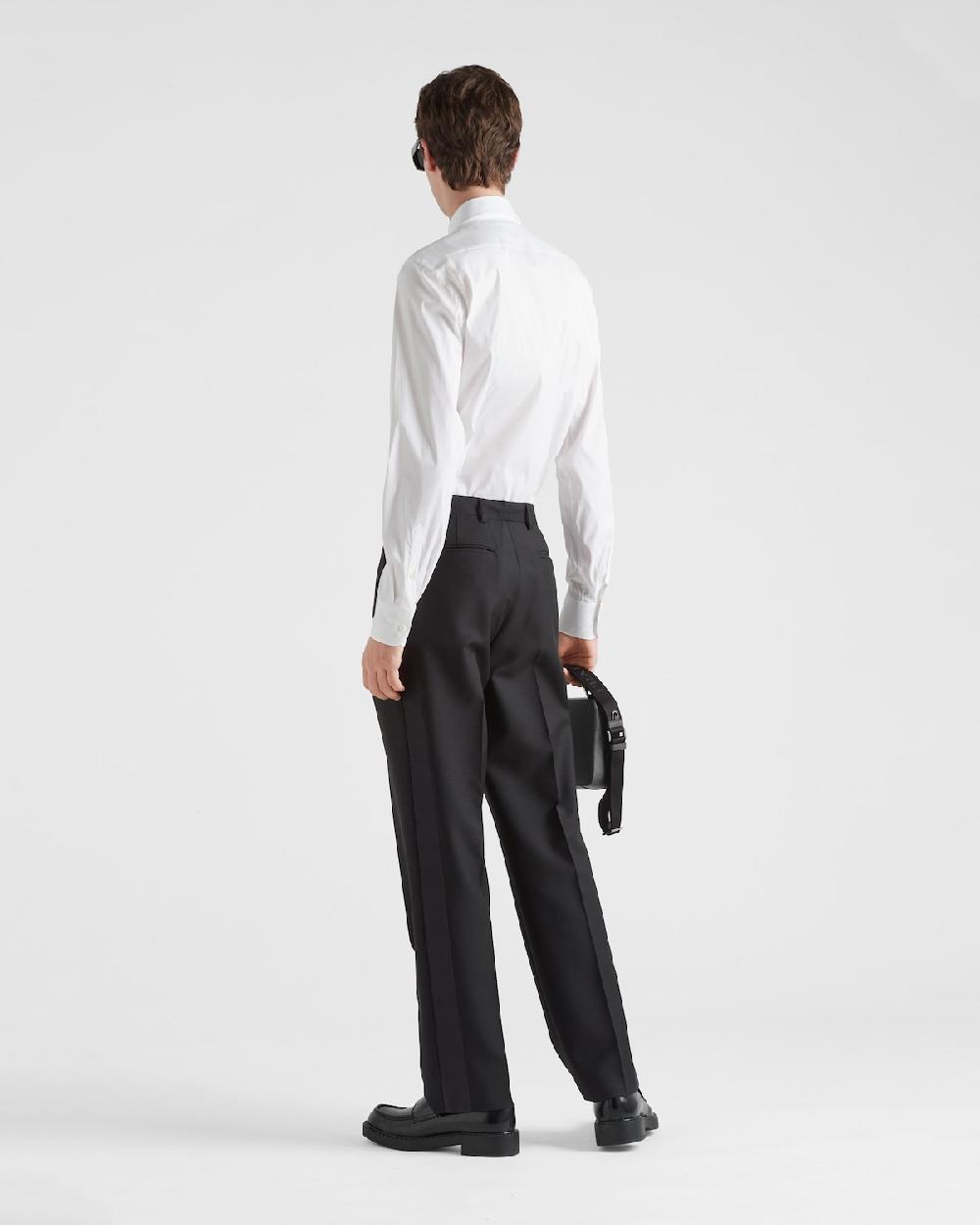 Prada Camisa De Popelina Elástica