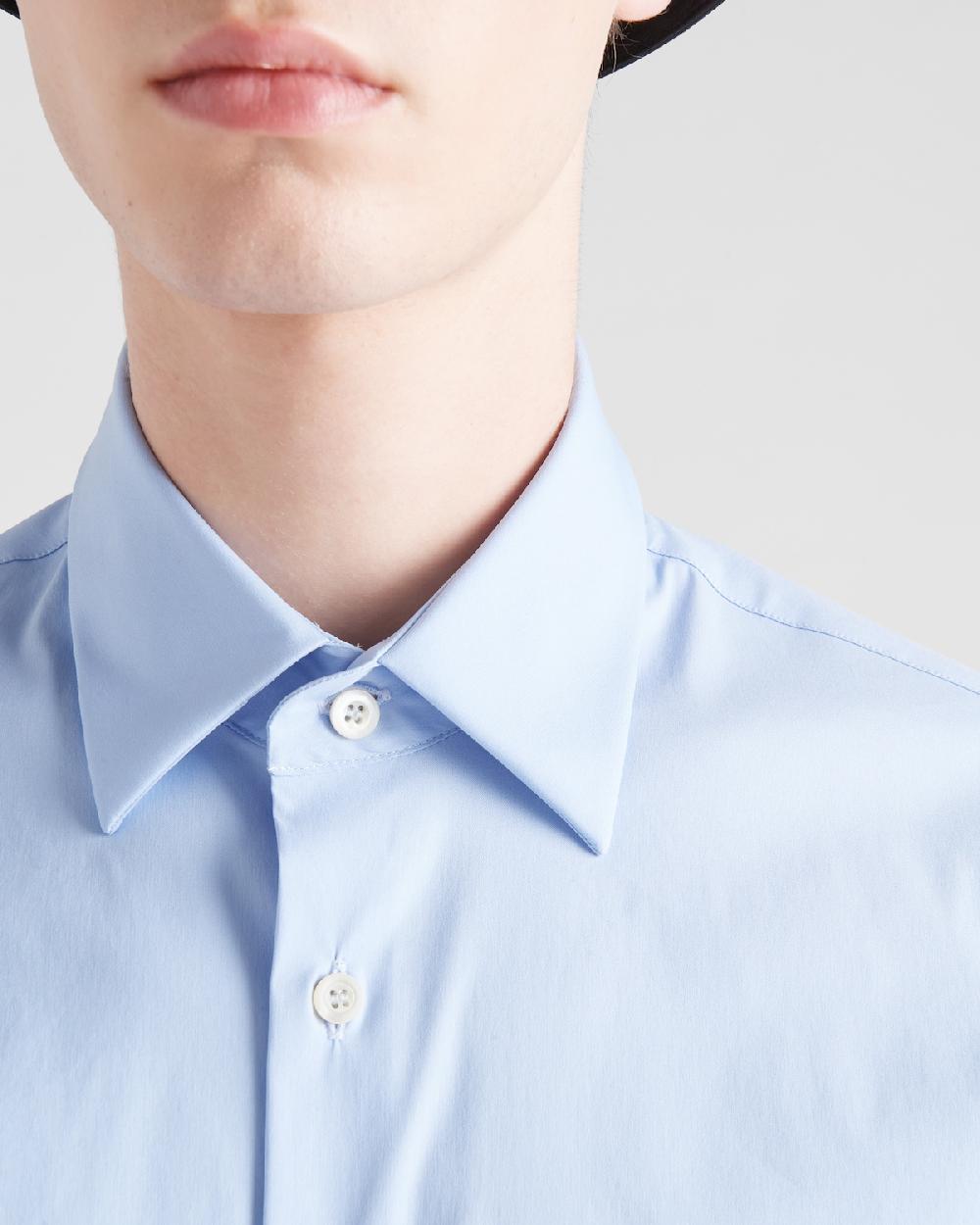 Prada Camisa De Popelina Elástica