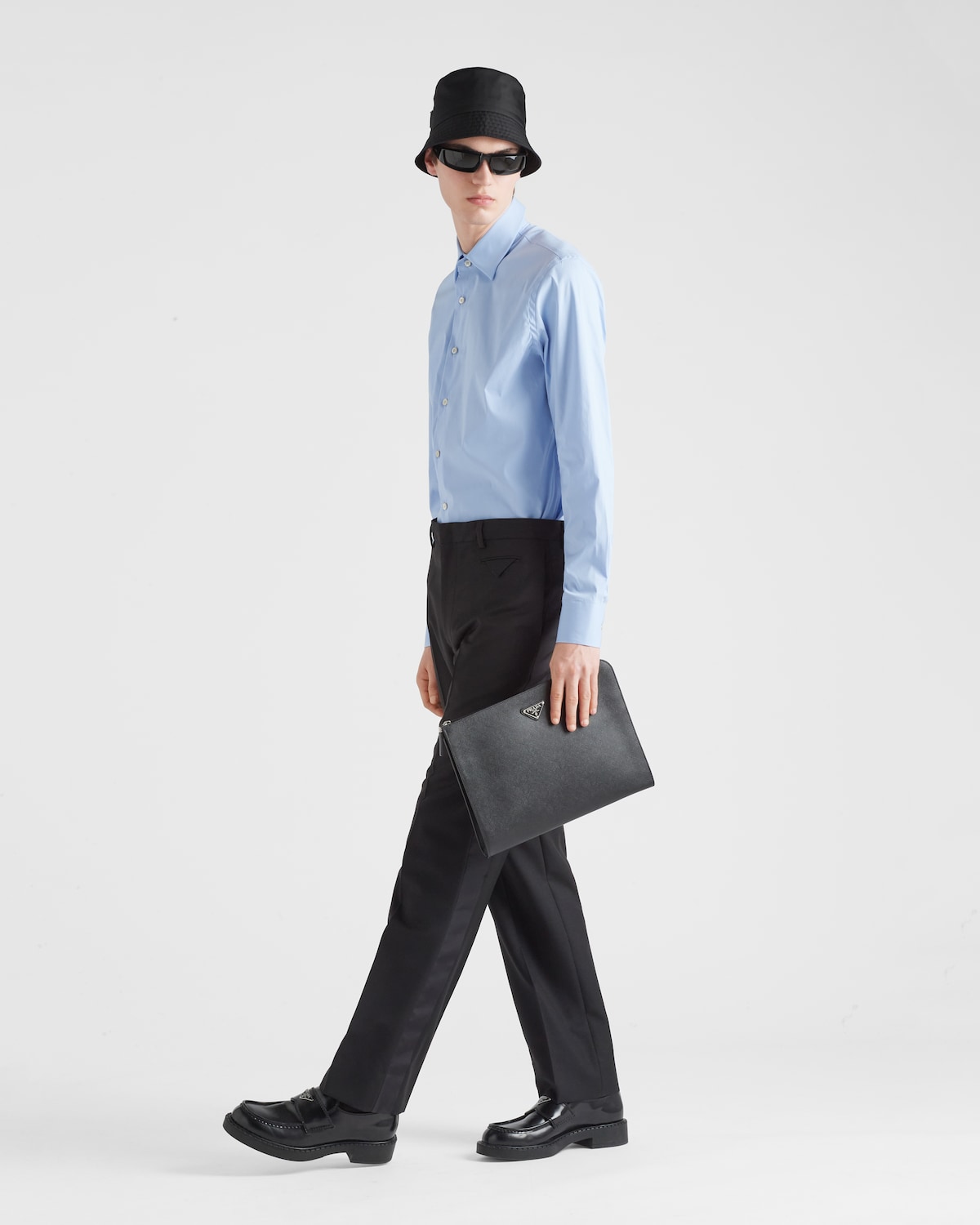 Prada Camisa De Popelina Elástica