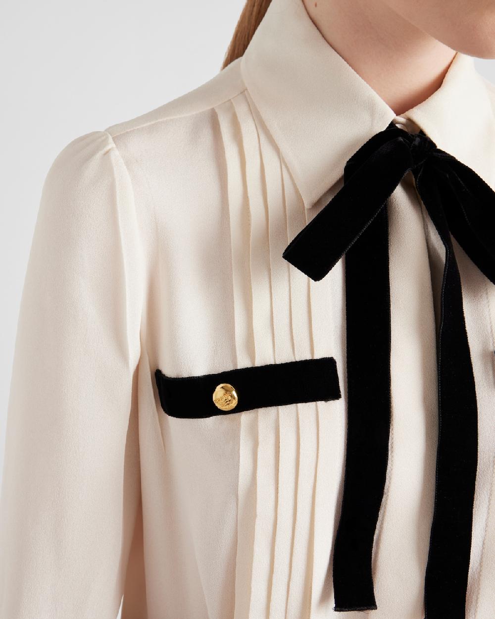 Prada Camisa De Sablé Plisada