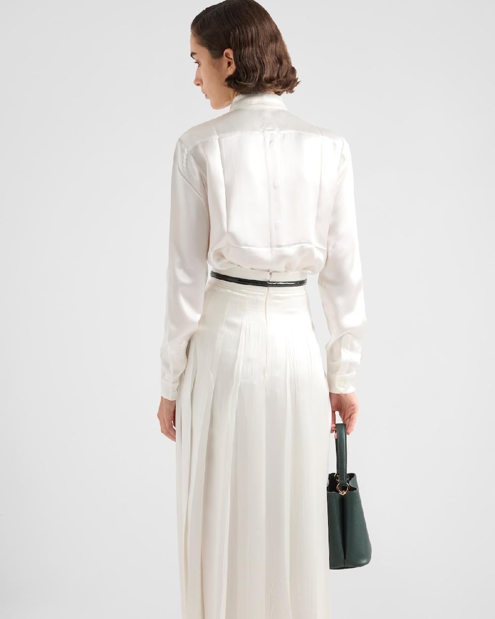 Prada Camisa De Satén Bordada