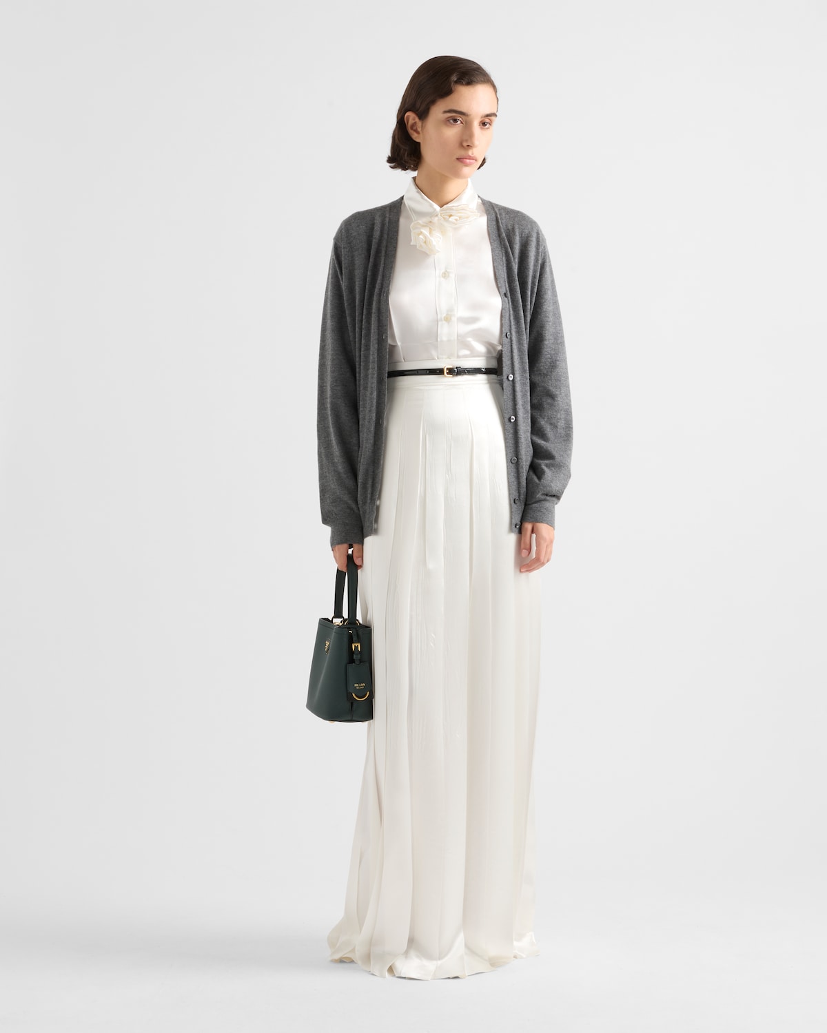 Prada Camisa de satén bordada