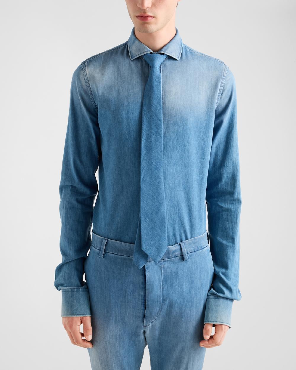 Prada Camisa De Tejido Vaquero Ligero