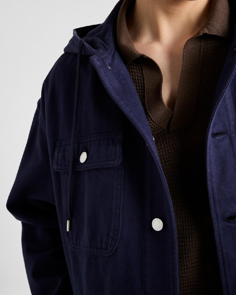 Prada Camisa Vaquera Con Capucha