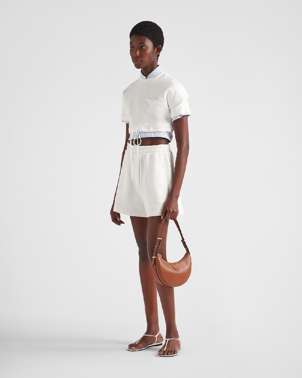 Prada Camiseta corta de felpa de algodón