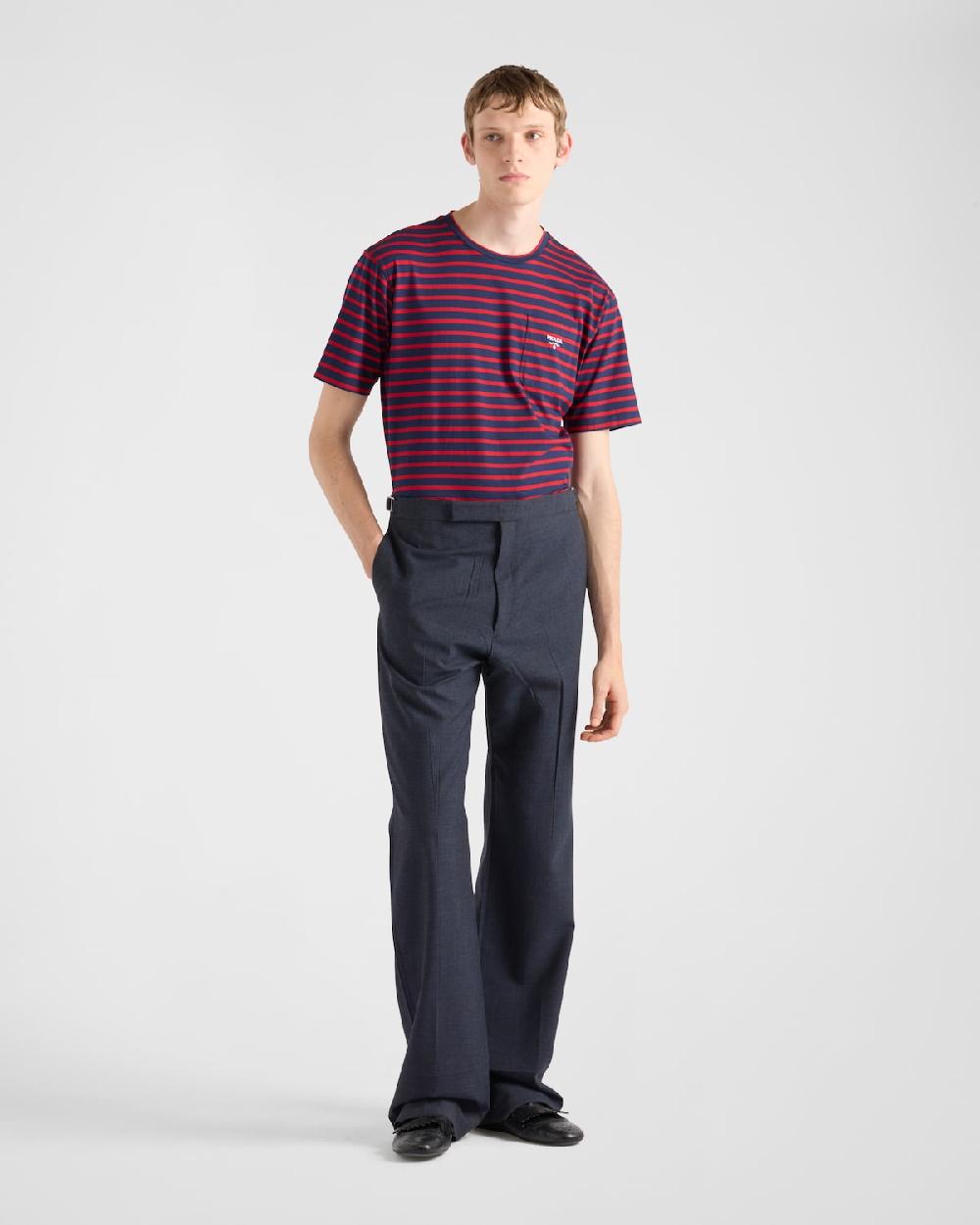 Prada Camiseta de algodón a rayas