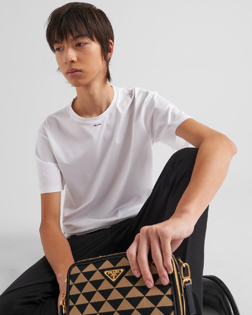 Prada Camiseta De Algodón Elástico