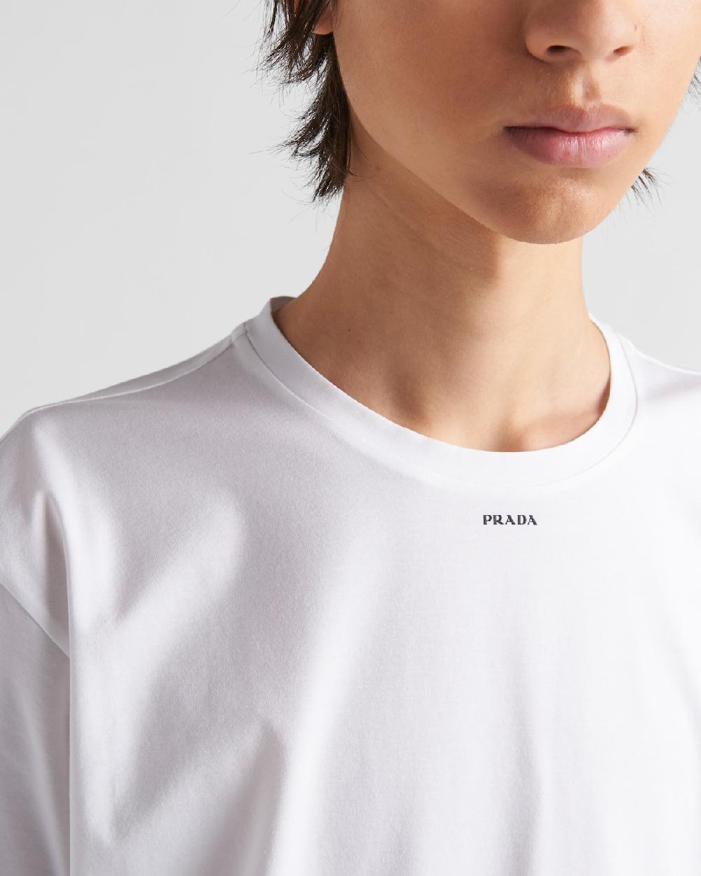 Prada Camiseta De Algodón Elástico