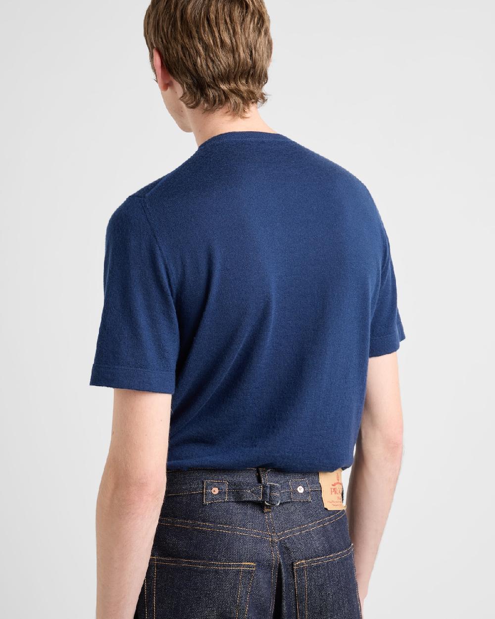 Prada Camiseta De Cachemir Con Logo