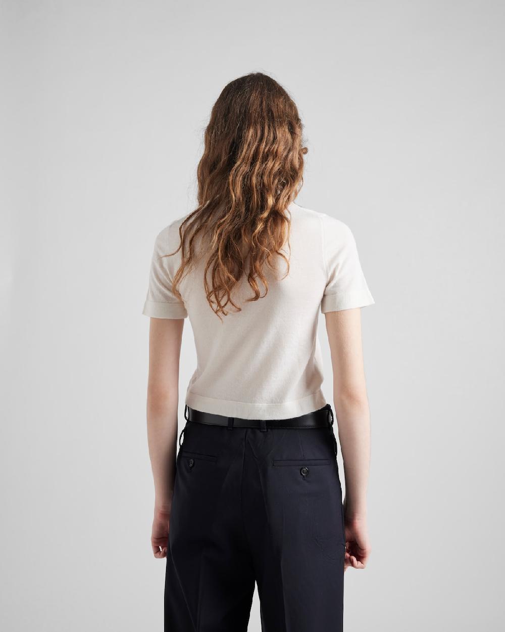 Prada Camiseta De Cachemir En Intarsia