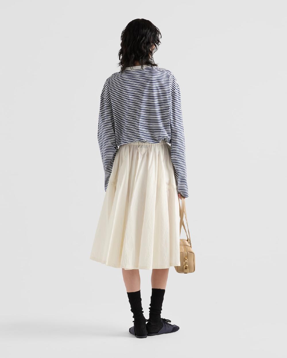 Prada Camiseta De Manga Larga De Punto A Rayas