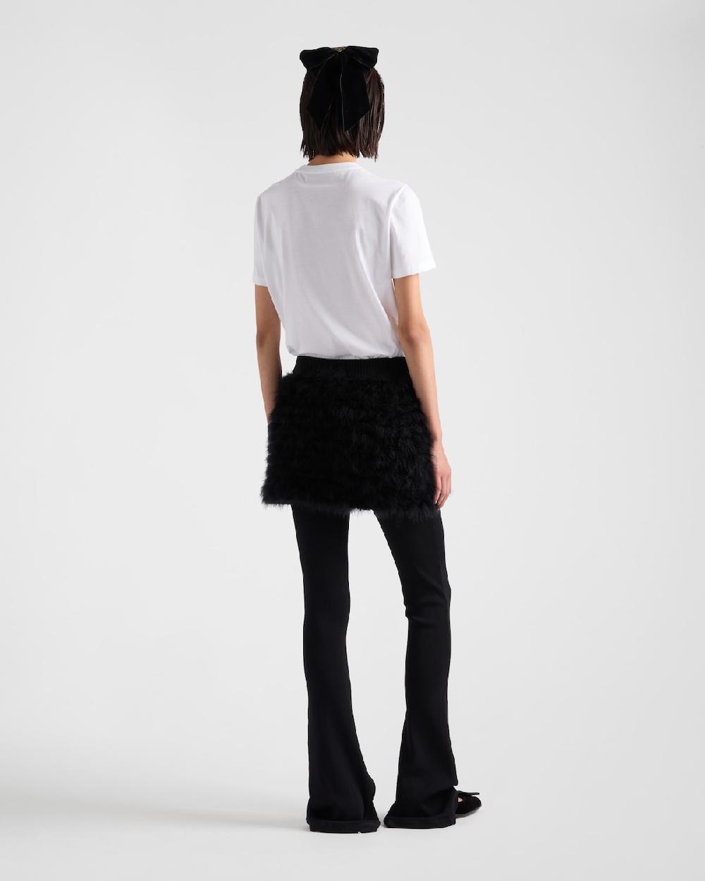 Prada Camiseta De Punto Con Triángulo Bordado