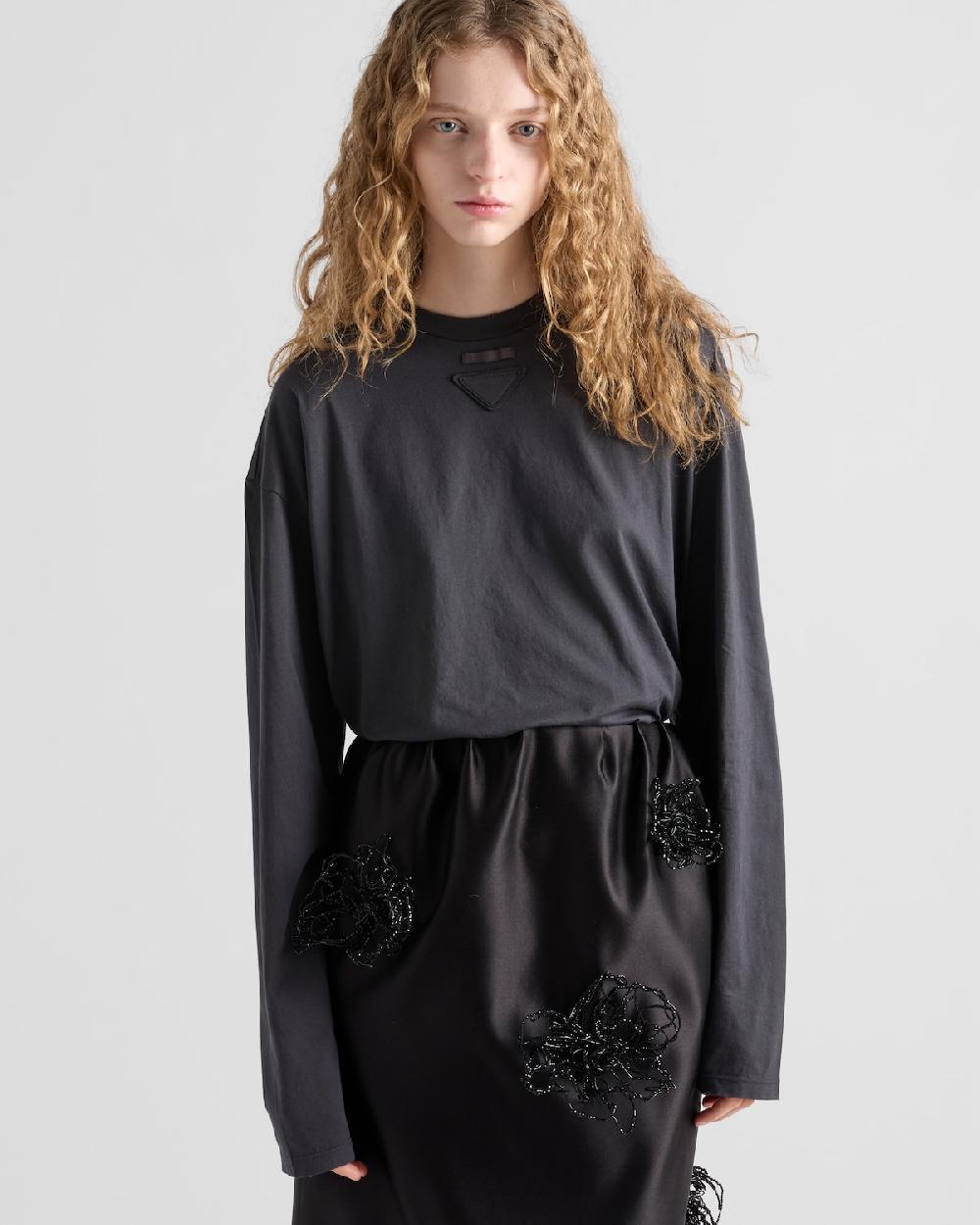 Prada Camiseta De Punto De Manga Larga