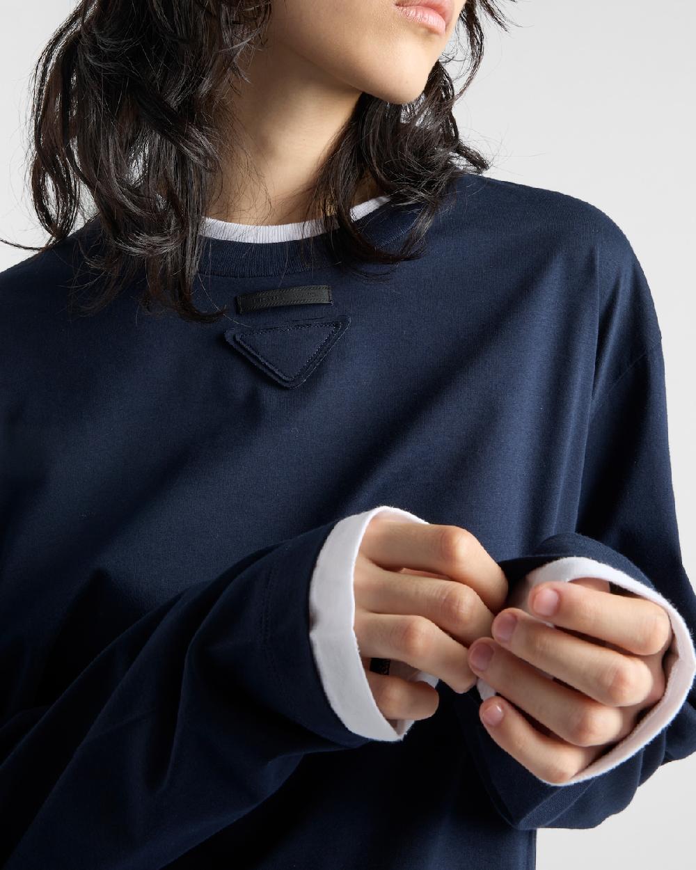 Prada Camiseta De Punto De Manga Larga