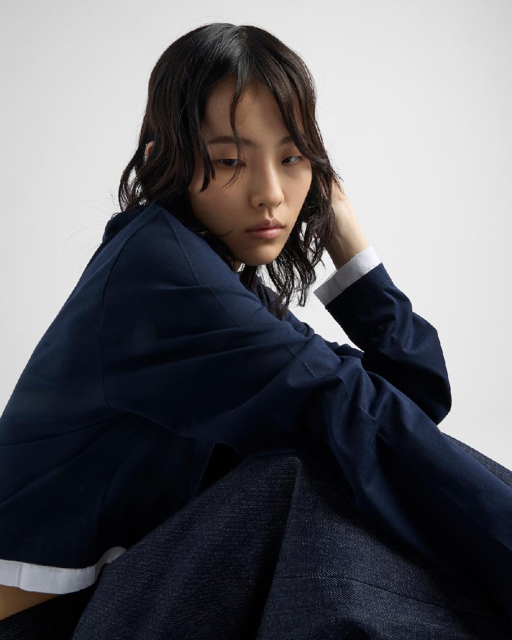 Prada Camiseta De Punto De Manga Larga