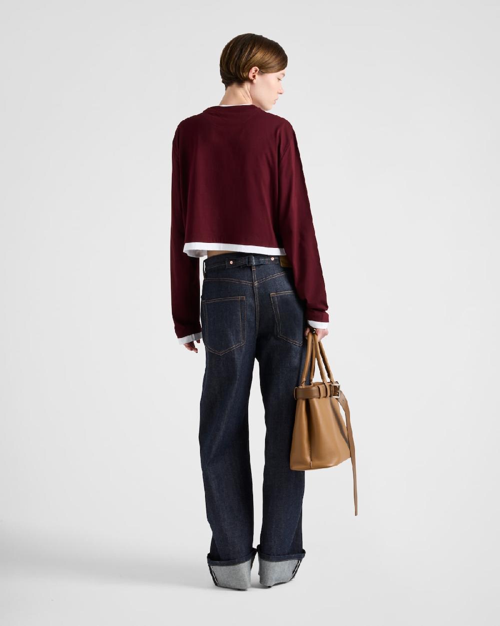 Prada Camiseta De Punto De Manga Larga