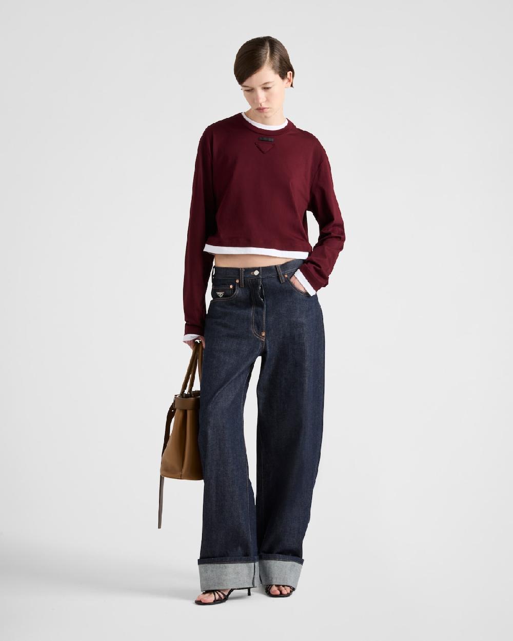 Prada Camiseta de punto de manga larga