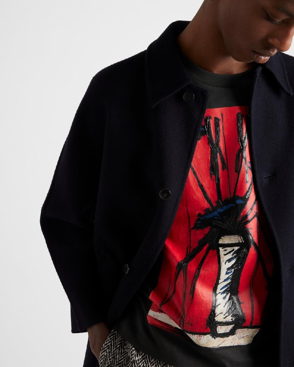 Prada Camiseta De Punto Estampado