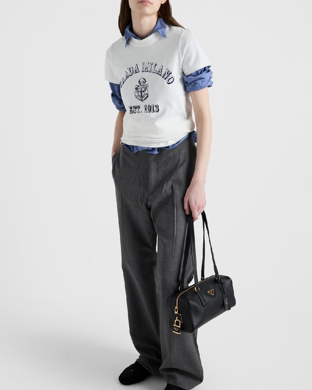 Prada Camiseta De Punto Estampado