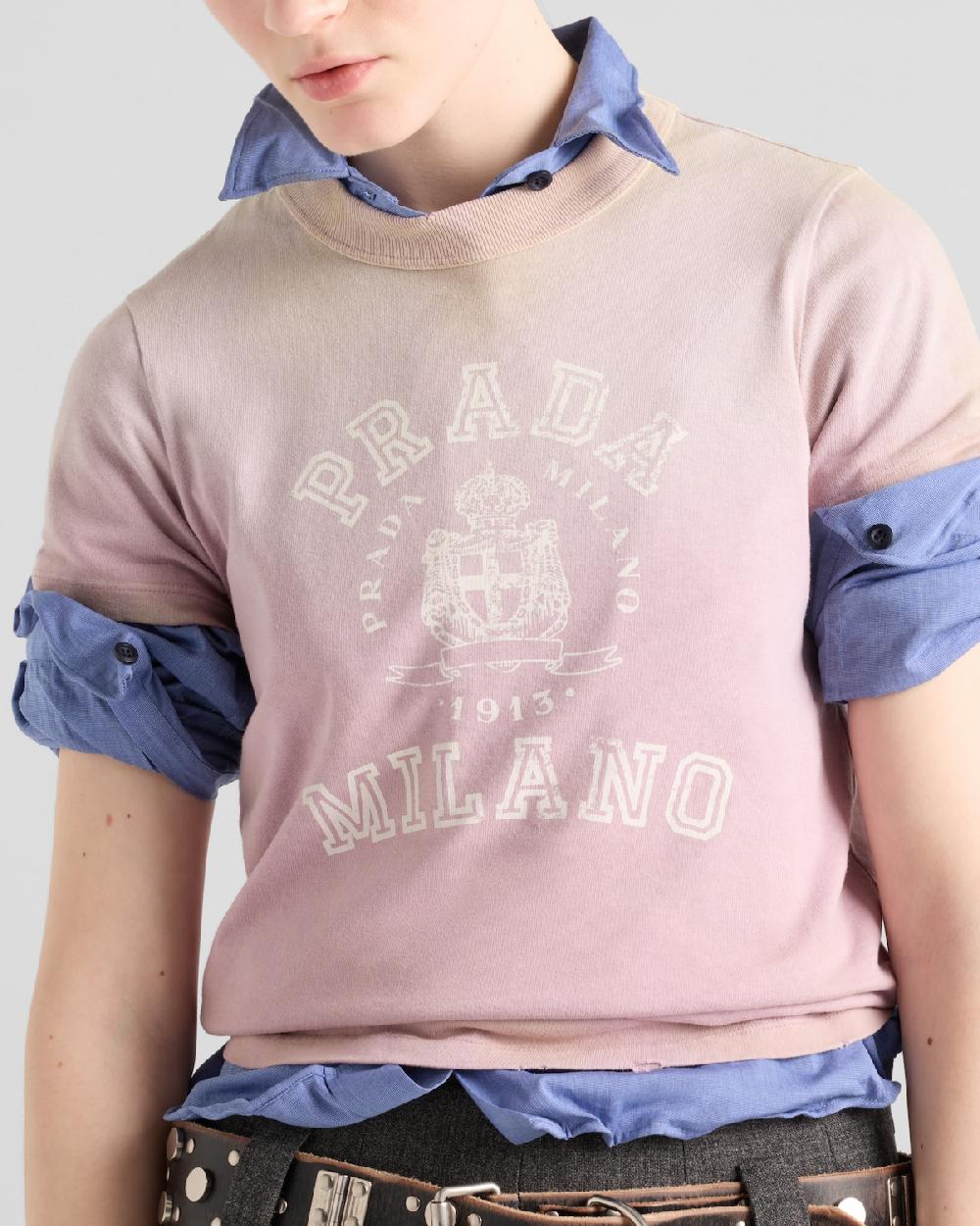 Prada Camiseta De Punto Estampado