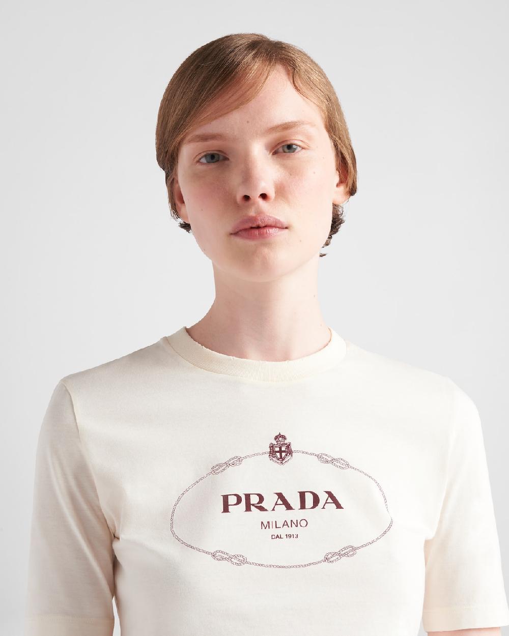 Prada Camiseta De Punto Estampado