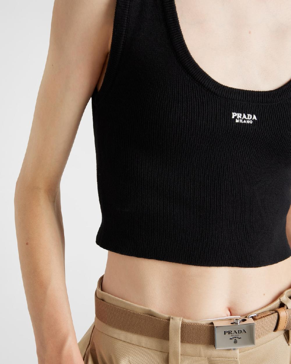 Prada Camiseta De Tirantes De Algodón