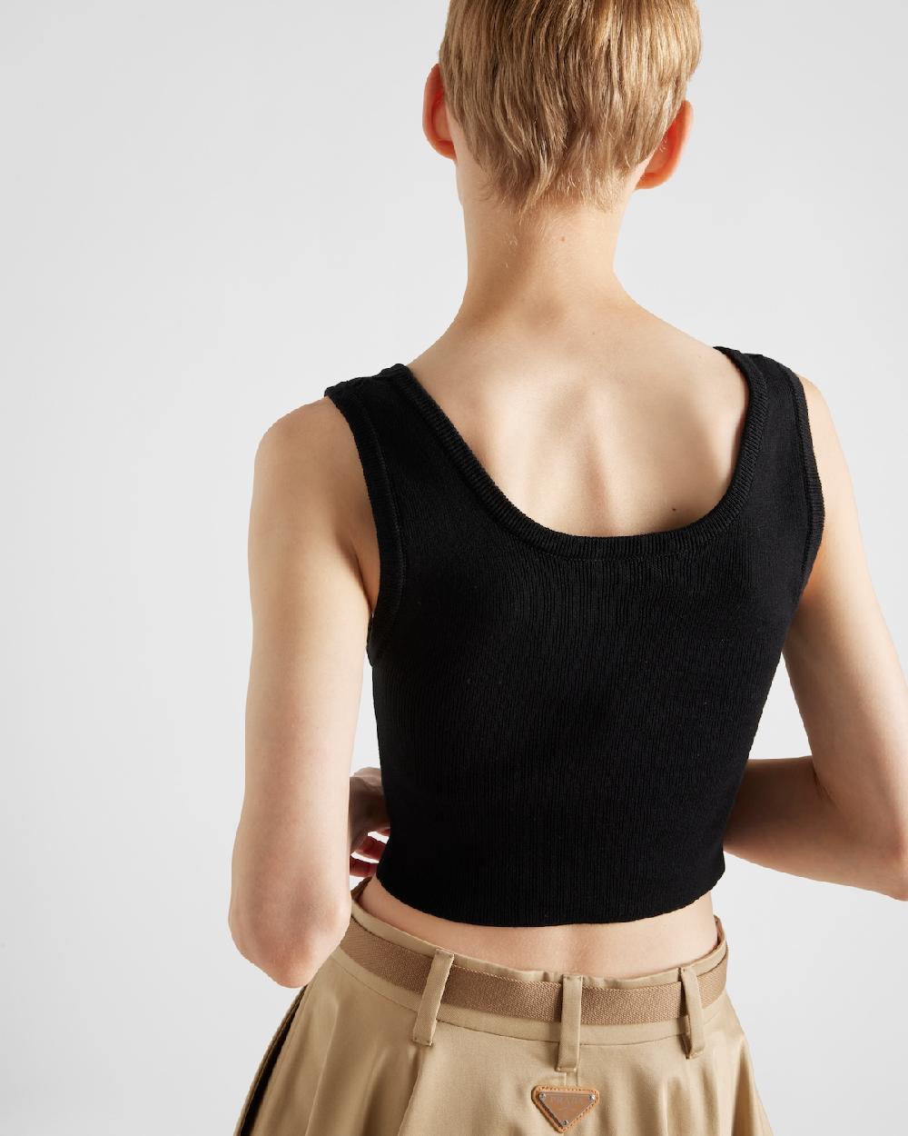 Prada Camiseta De Tirantes De Algodón