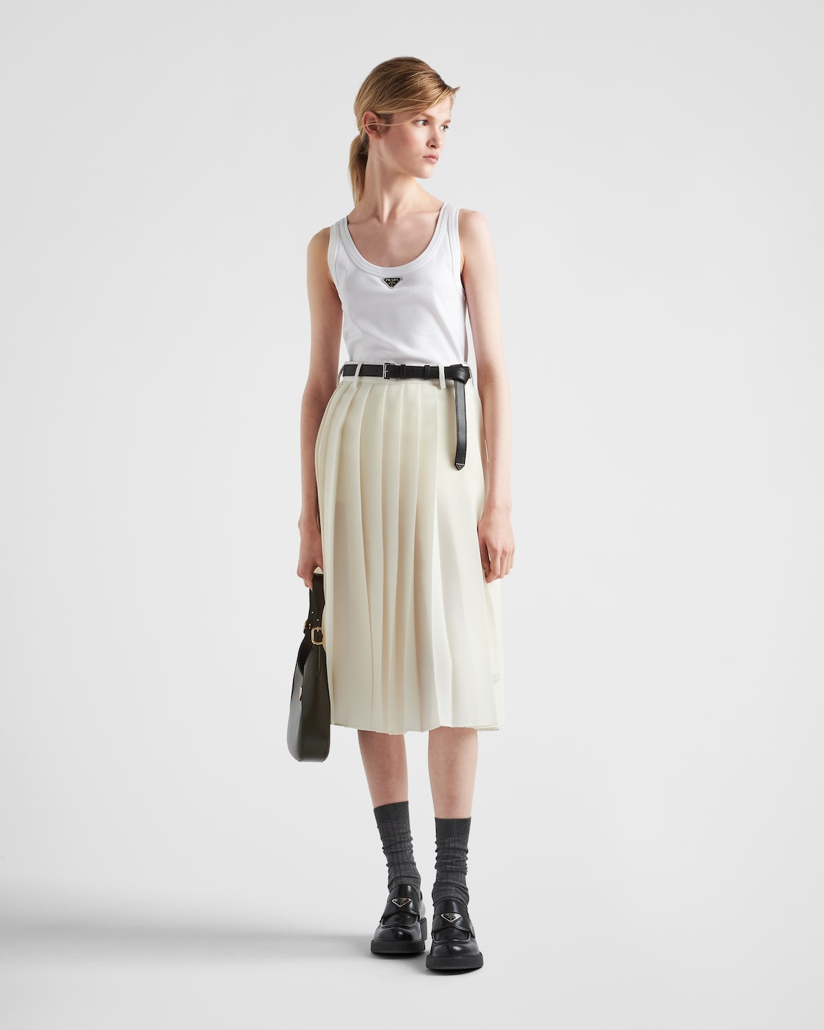 Prada Camiseta de tirantes de punto acanalado