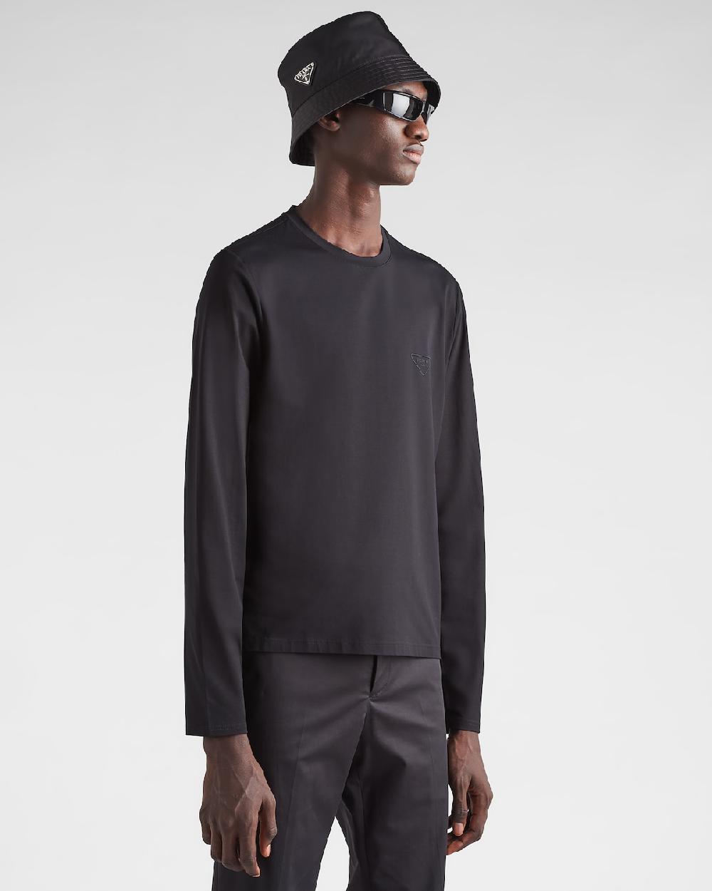 Prada Camiseta En Algodón Elástico