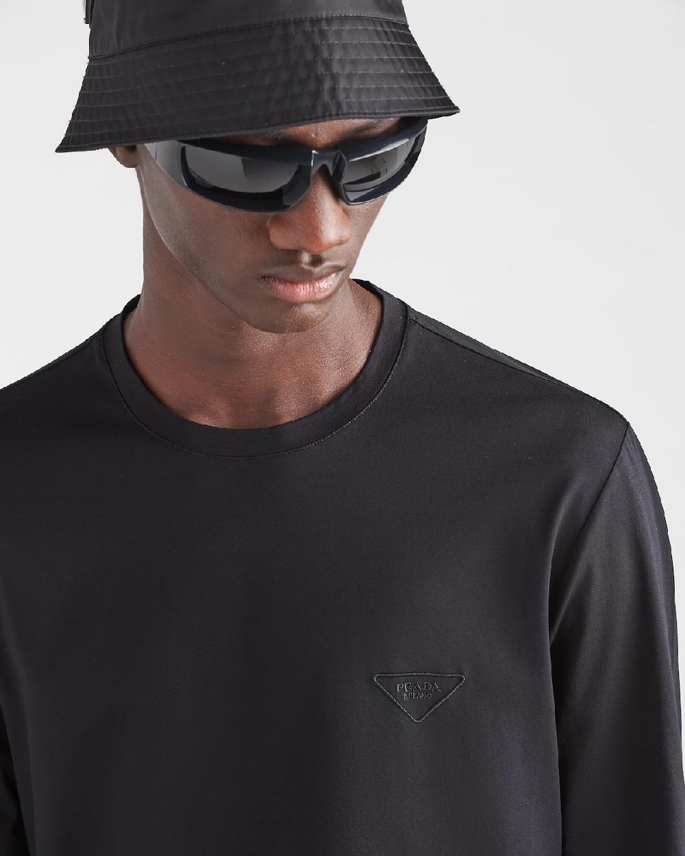 Prada Camiseta En Algodón Elástico