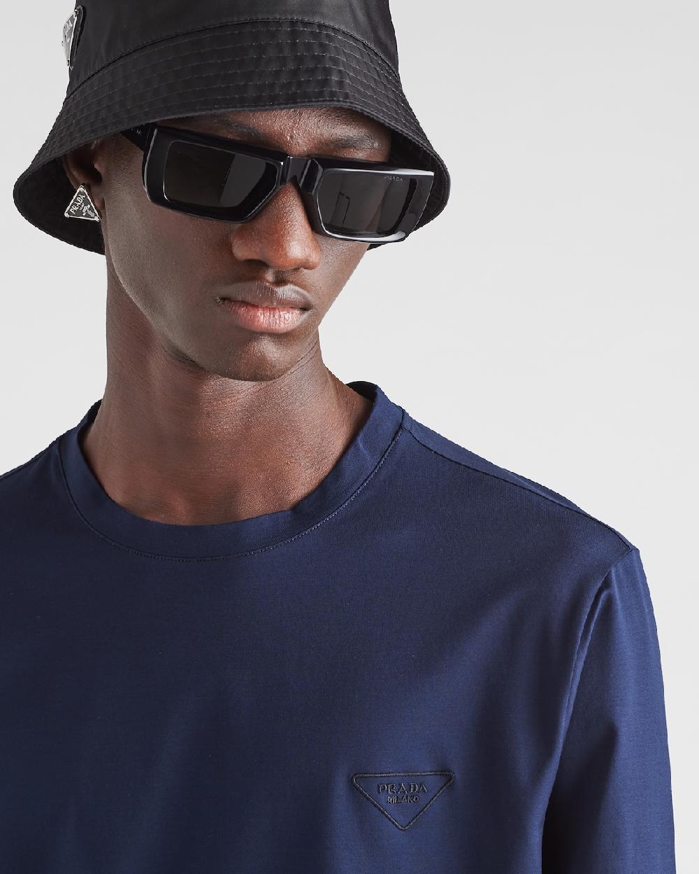 Prada Camiseta En Algodón Elástico