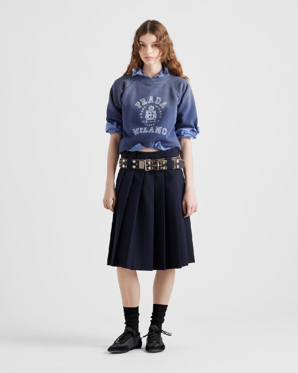 Prada Camiseta en felpa de algodón