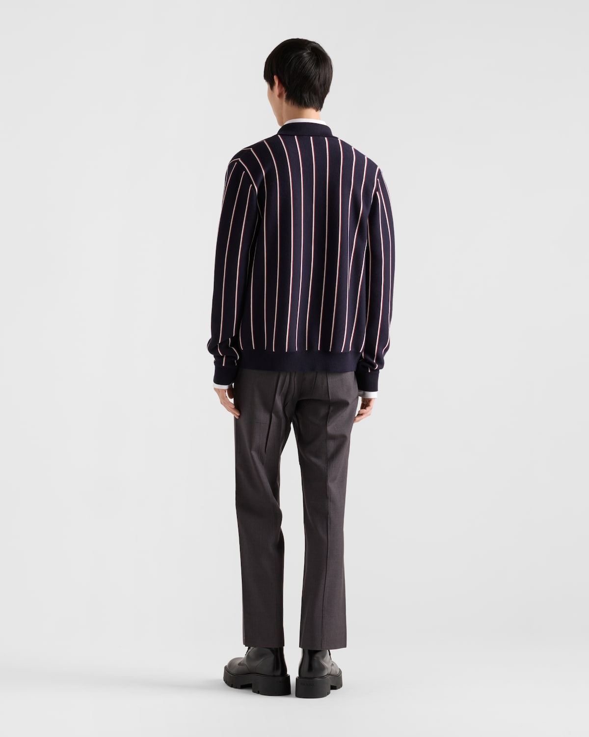 Prada Cárdigan A Rayas En Lana