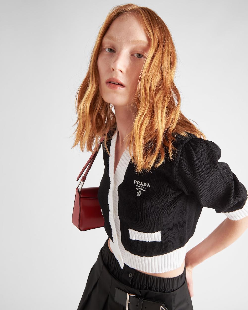 Prada Cárdigan Corto De Algodón