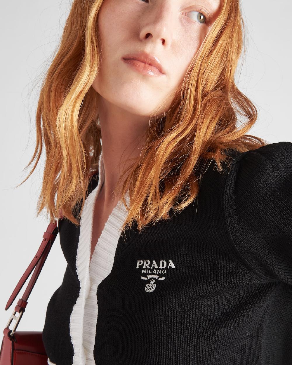 Prada Cárdigan Corto De Algodón
