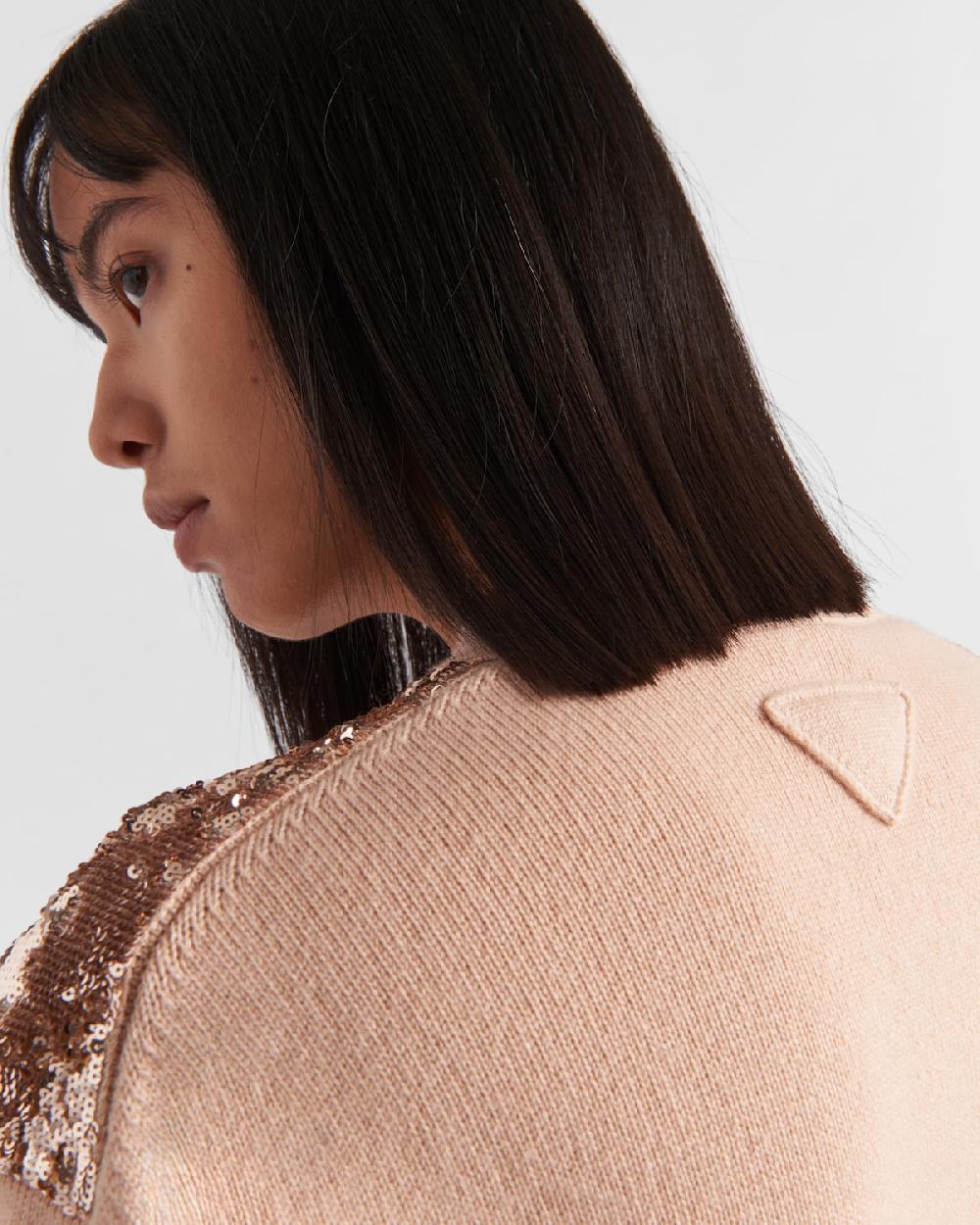 Prada Cárdigan De Cachemir Y Lana Con Lentejuelas