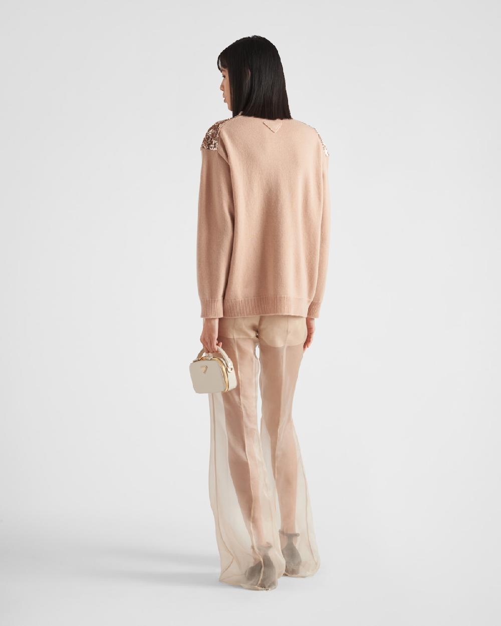 Prada Cárdigan De Cachemir Y Lana Con Lentejuelas