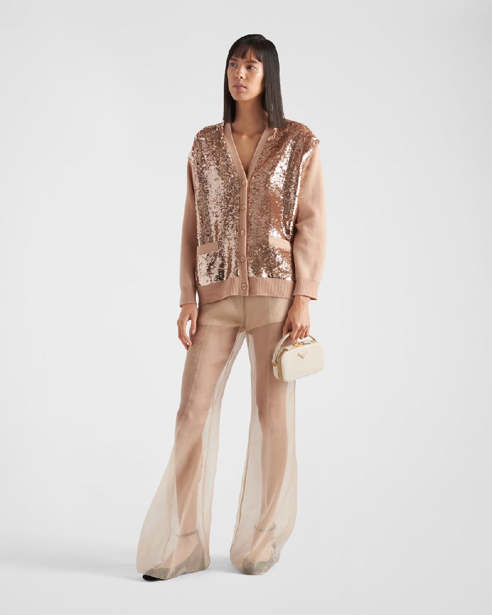 Prada Cárdigan de cachemir y lana con lentejuelas