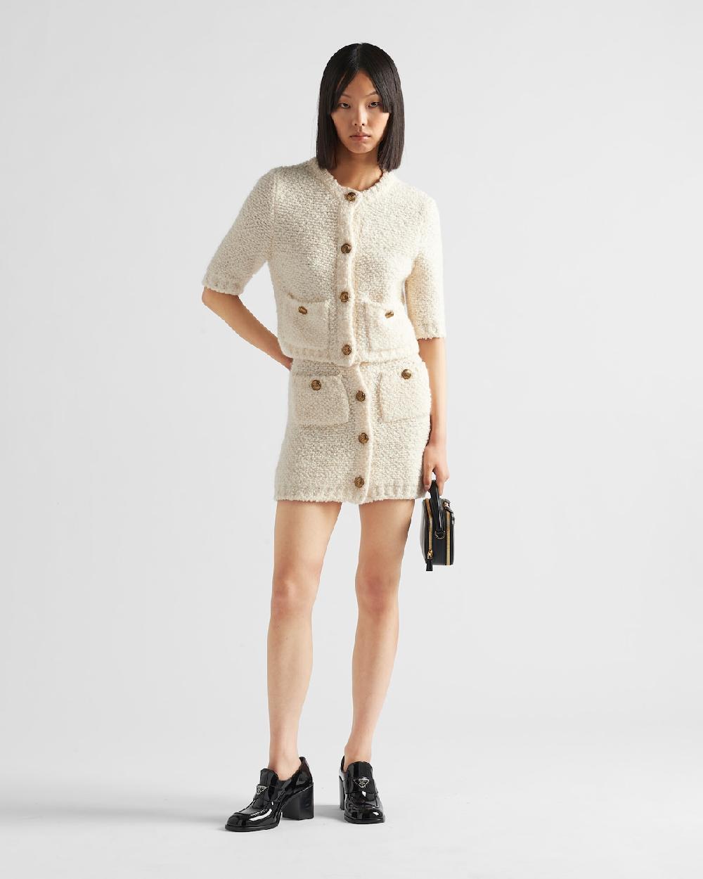 Prada Cárdigan de mohair bouclé